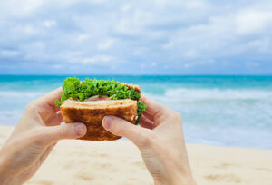 Sandwich en la playa